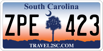 SC license plate ZPE423