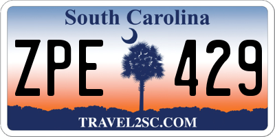 SC license plate ZPE429