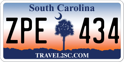 SC license plate ZPE434