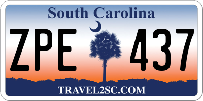 SC license plate ZPE437