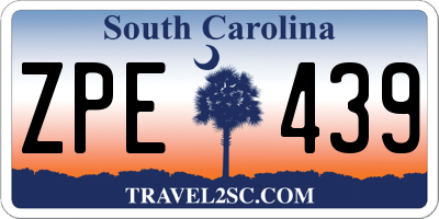 SC license plate ZPE439