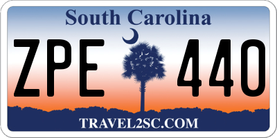 SC license plate ZPE440