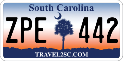 SC license plate ZPE442