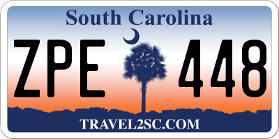 SC license plate ZPE448