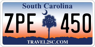 SC license plate ZPE450