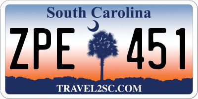 SC license plate ZPE451