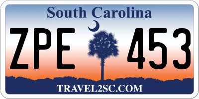SC license plate ZPE453