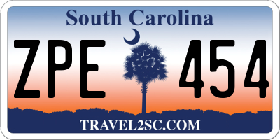 SC license plate ZPE454