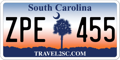 SC license plate ZPE455