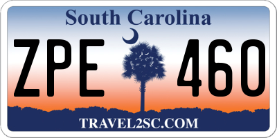 SC license plate ZPE460