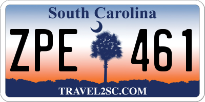 SC license plate ZPE461