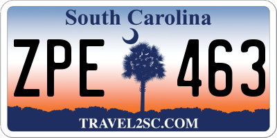 SC license plate ZPE463