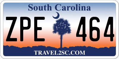 SC license plate ZPE464