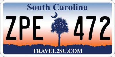 SC license plate ZPE472