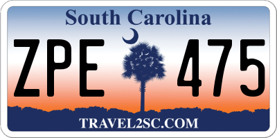 SC license plate ZPE475