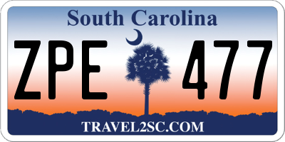 SC license plate ZPE477