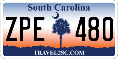 SC license plate ZPE480