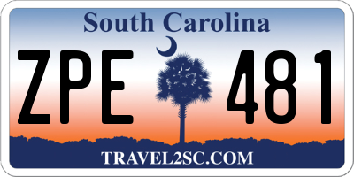 SC license plate ZPE481