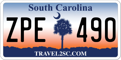 SC license plate ZPE490