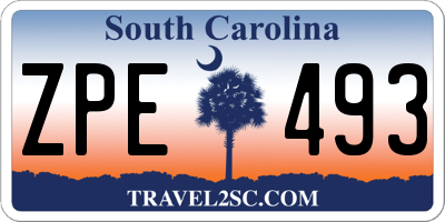 SC license plate ZPE493