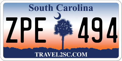 SC license plate ZPE494
