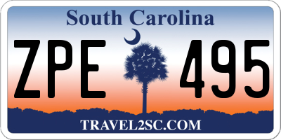 SC license plate ZPE495