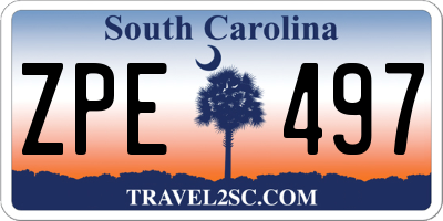 SC license plate ZPE497