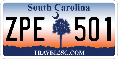 SC license plate ZPE501