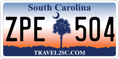 SC license plate ZPE504