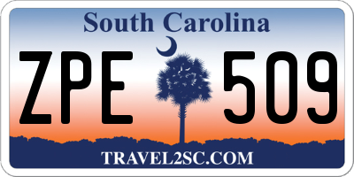 SC license plate ZPE509