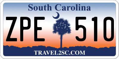 SC license plate ZPE510
