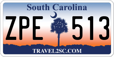 SC license plate ZPE513