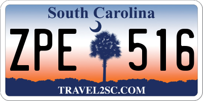 SC license plate ZPE516