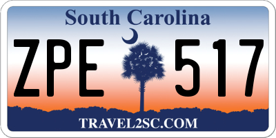 SC license plate ZPE517
