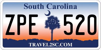 SC license plate ZPE520