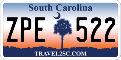 SC license plate ZPE522