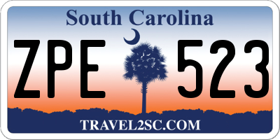 SC license plate ZPE523