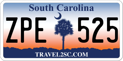 SC license plate ZPE525