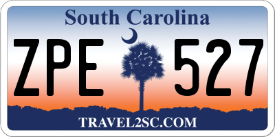 SC license plate ZPE527