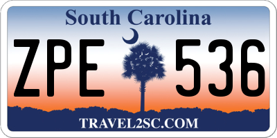 SC license plate ZPE536