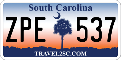 SC license plate ZPE537