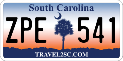 SC license plate ZPE541