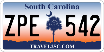 SC license plate ZPE542