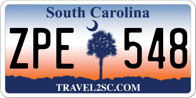 SC license plate ZPE548