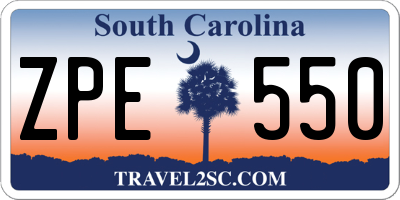 SC license plate ZPE550