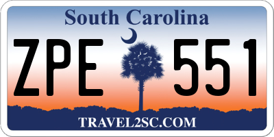 SC license plate ZPE551