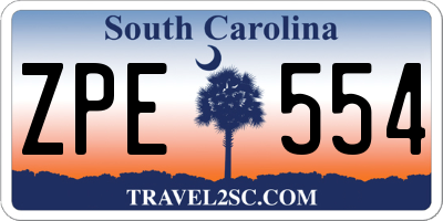 SC license plate ZPE554