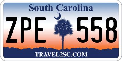 SC license plate ZPE558