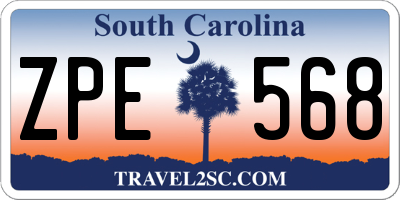SC license plate ZPE568