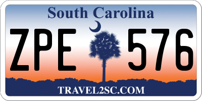 SC license plate ZPE576